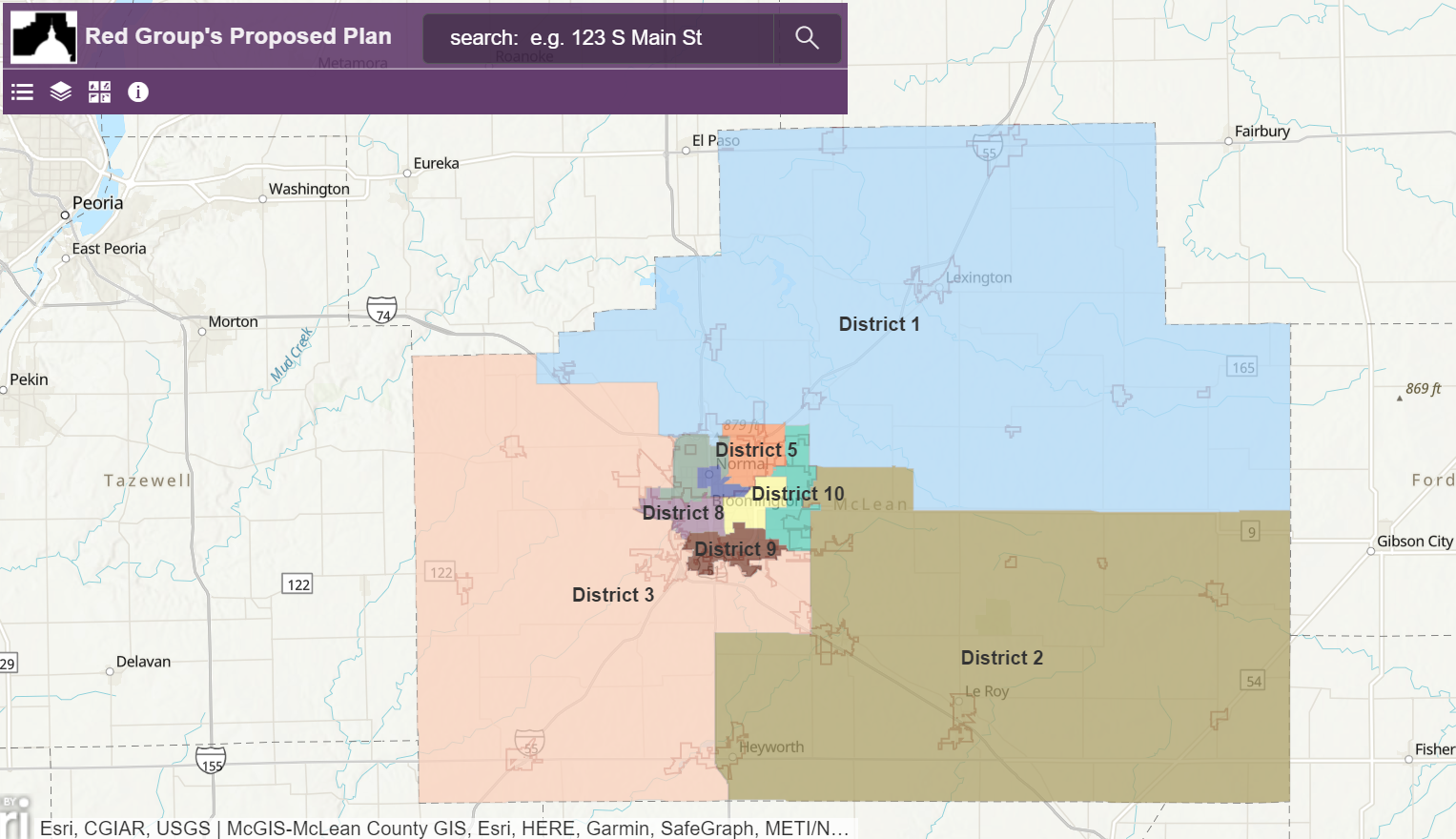 New McLean County Board district map